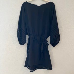 Parker black balloon sleeve mini dress